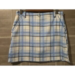 IZOD XFG Blue and White Plaid Athletic Golf‎ Skirt Size 6 EUC Tennis Summer